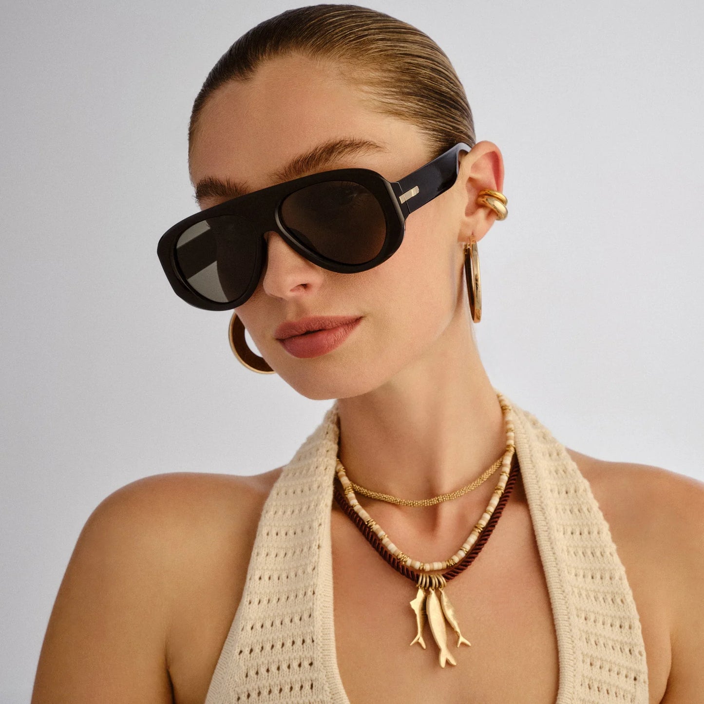 DREAM BOAT SUNGLASSES - BLACK KHAKI POLARIZED