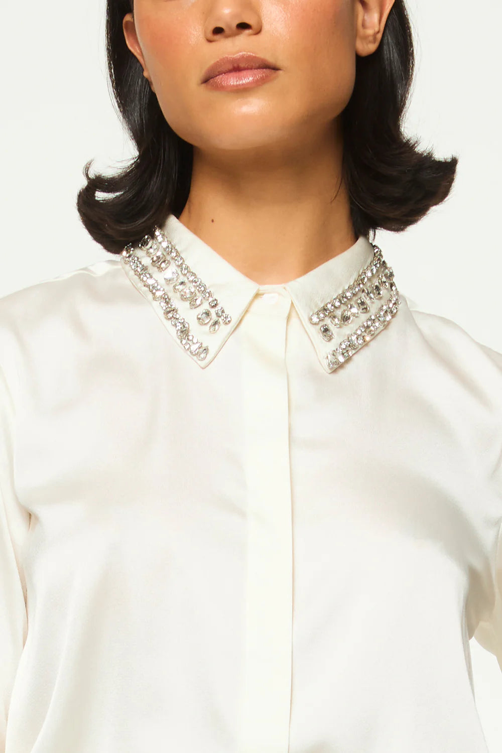 ELLIE TOP - IVORY SATIN