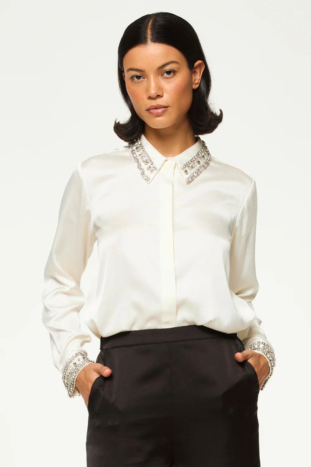 ELLIE TOP - IVORY SATIN