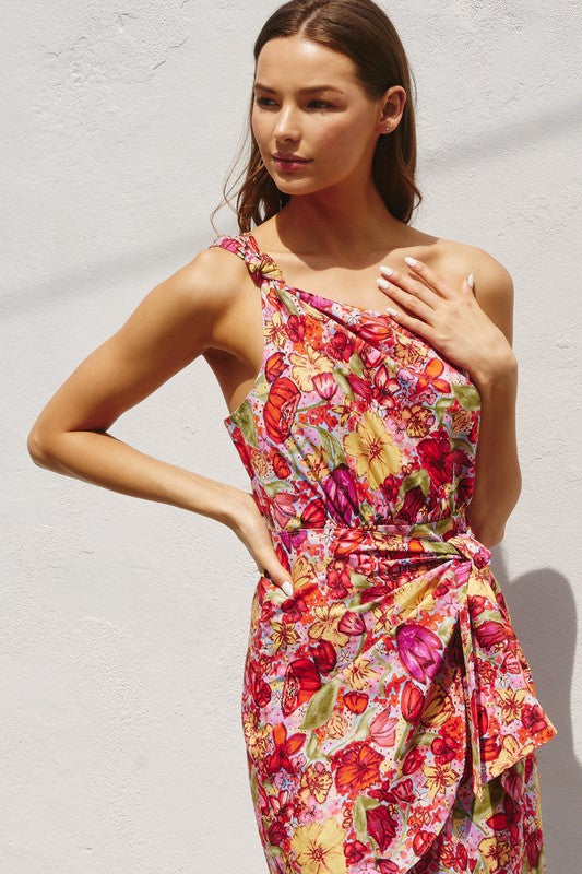 BERRY MUCH SO ONE SHOULDER MINI DRESS