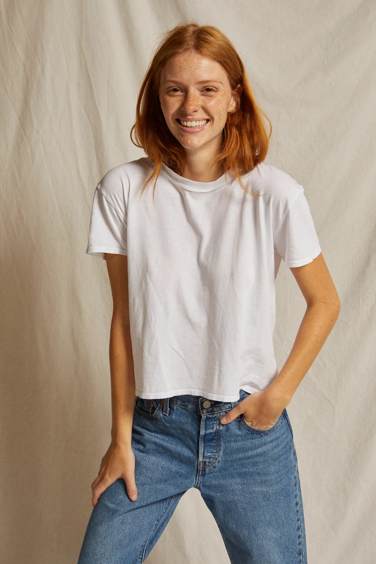 HARLIE BOXY CREW TEE - WHITE