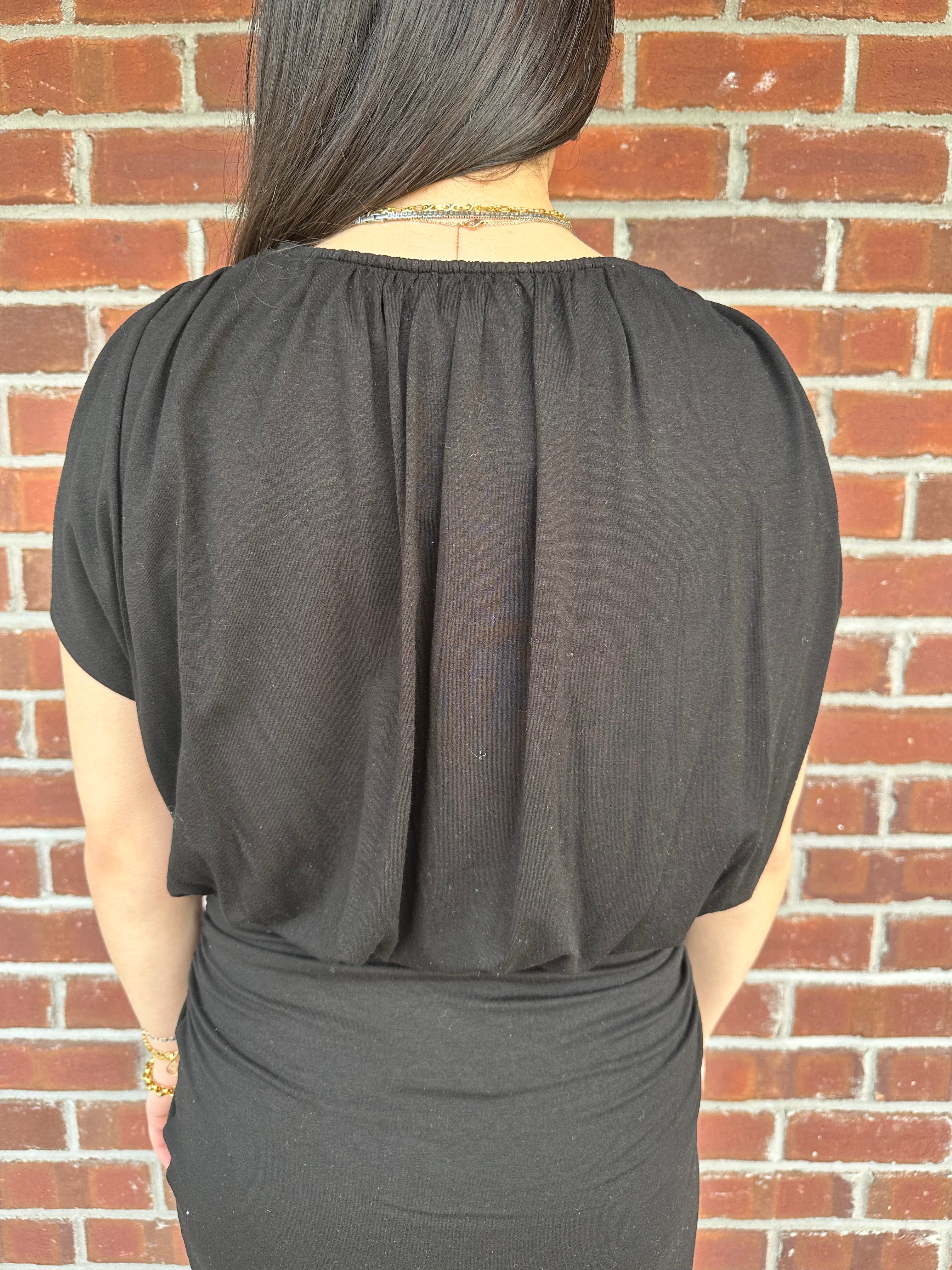 MIRANDA WRAP TOP - BLACK (ONLINE ONLY)