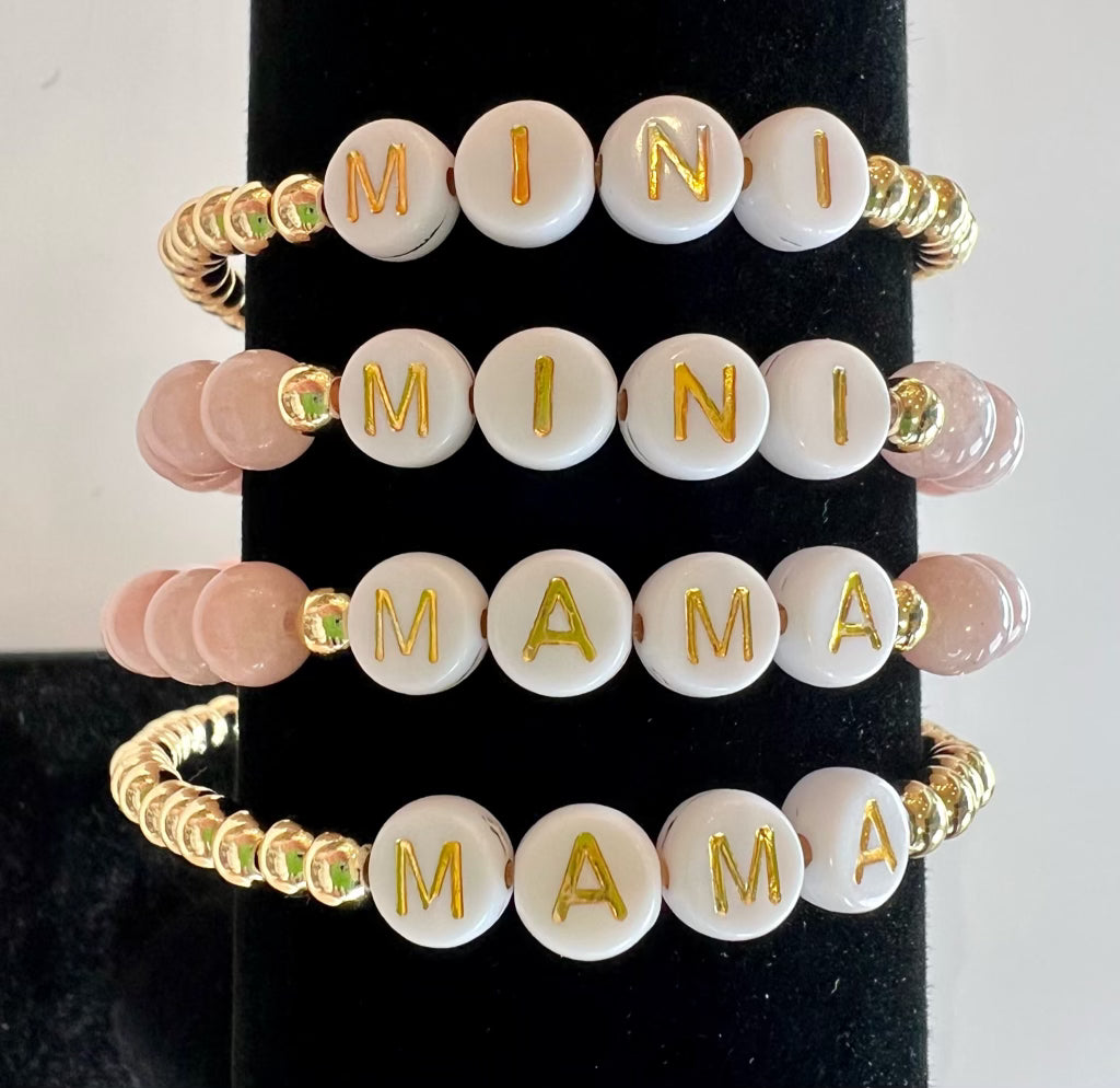 MAMA BRACELET - PINK BEADS