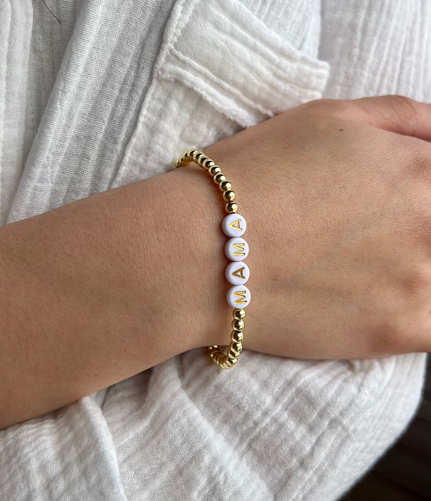 MAMA BRACELET - GOLD BEADS