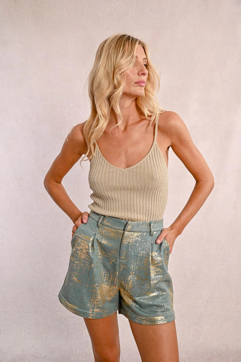 IRIDESCENT MESH TANK TOP
