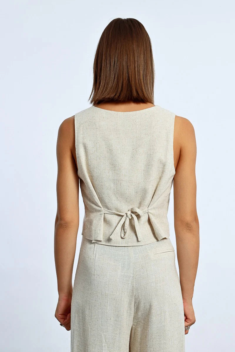 LINEN BOLERO VEST