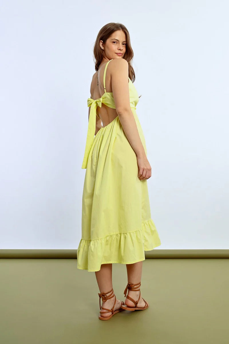 JAUNE LONG RUFFLE DRESS