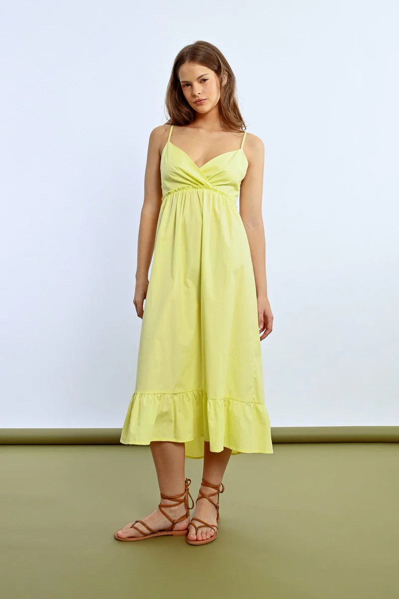 JAUNE LONG RUFFLE DRESS