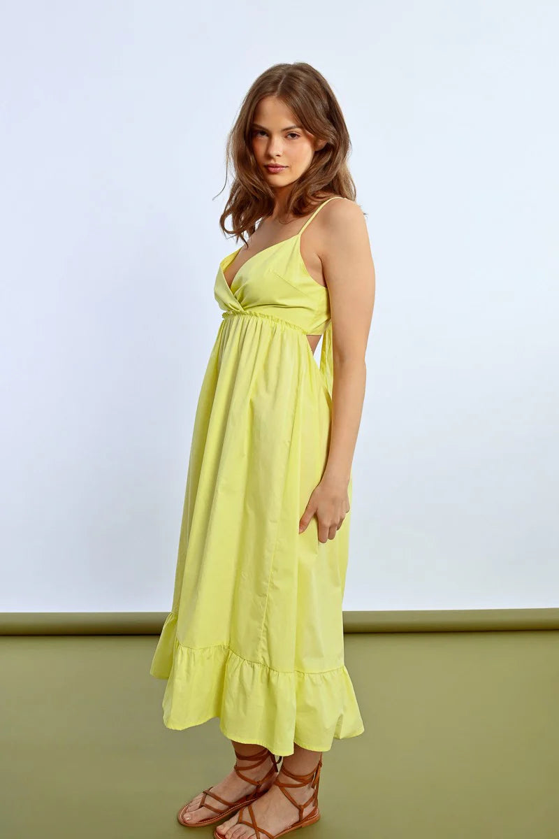 JAUNE LONG RUFFLE DRESS
