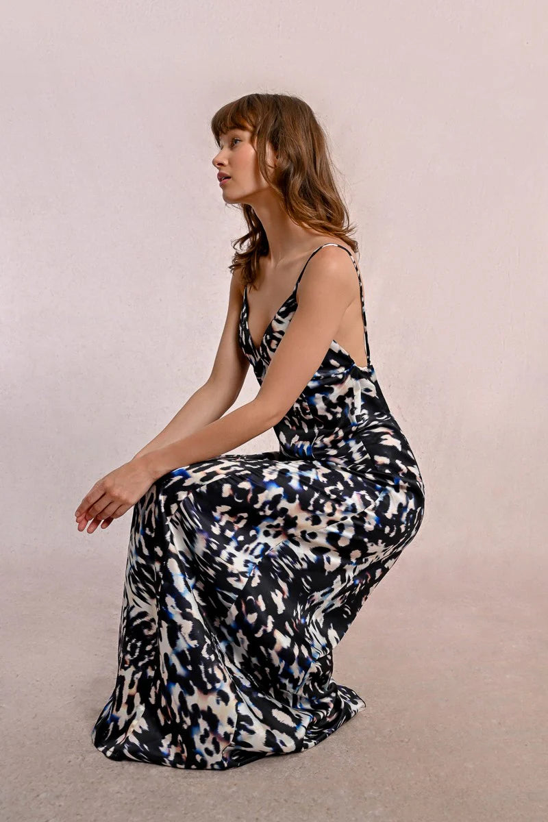 ANIMAL PRINTED MAXI DRESS