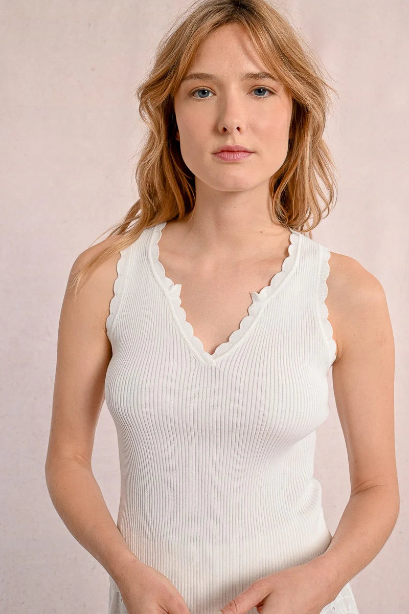 MESH TANK TOP - WHITE