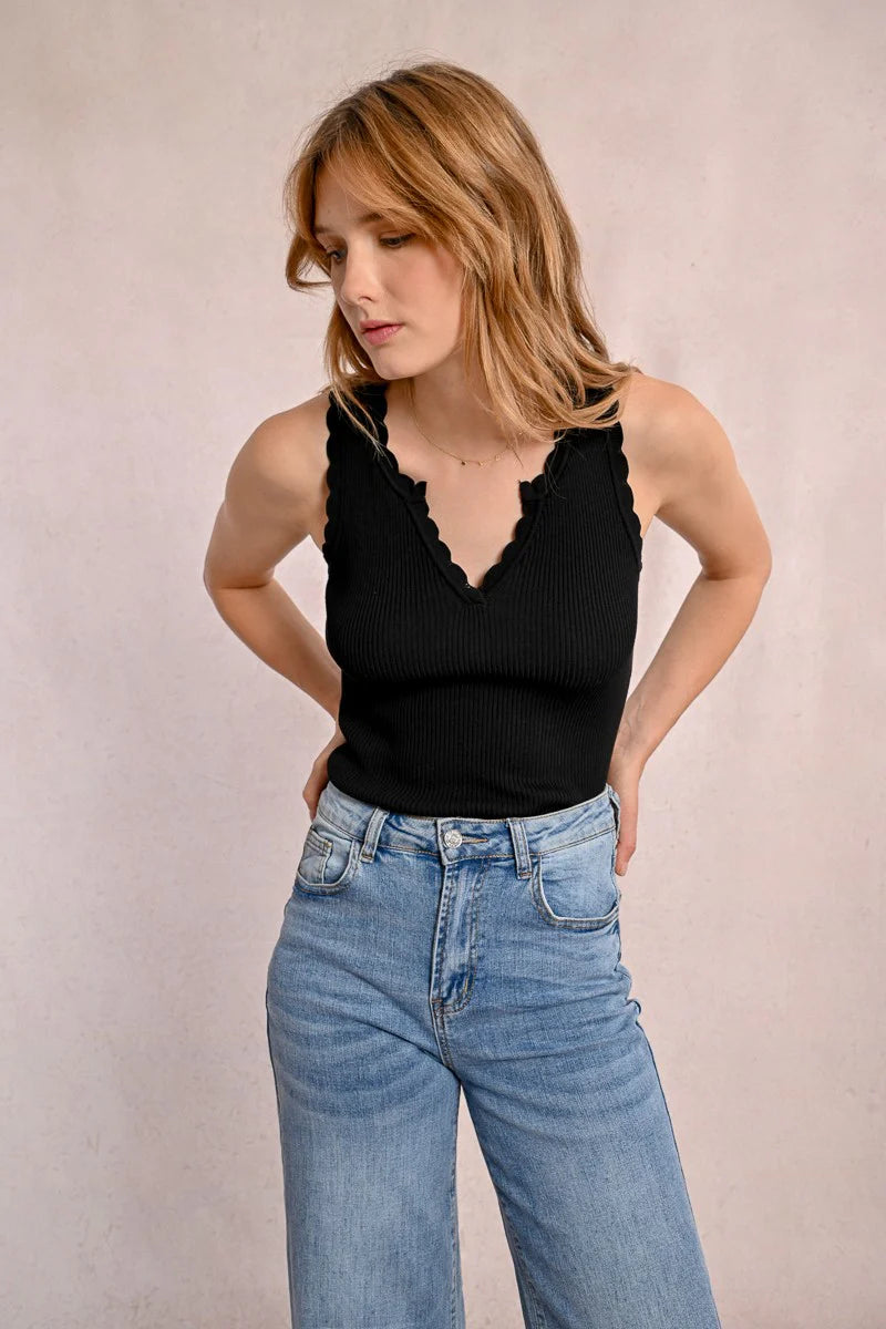 MESH TANK TOP - BLACK