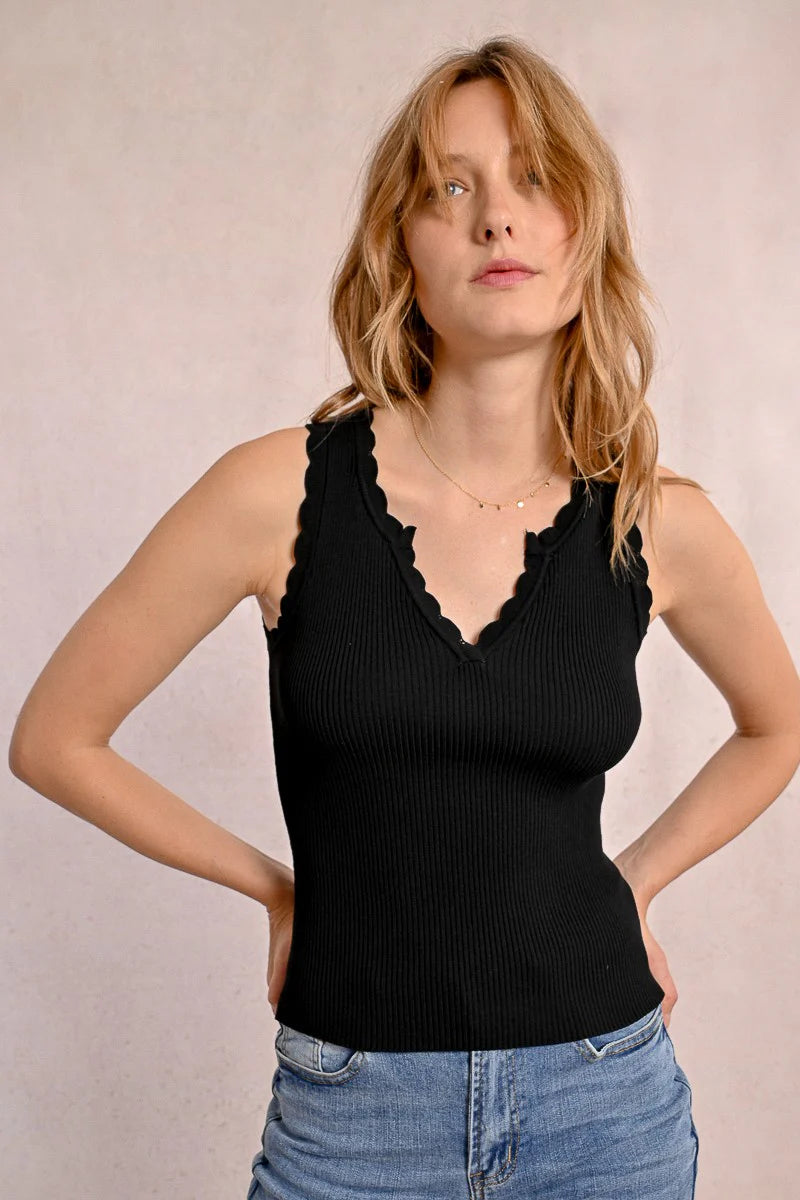 MESH TANK TOP - BLACK