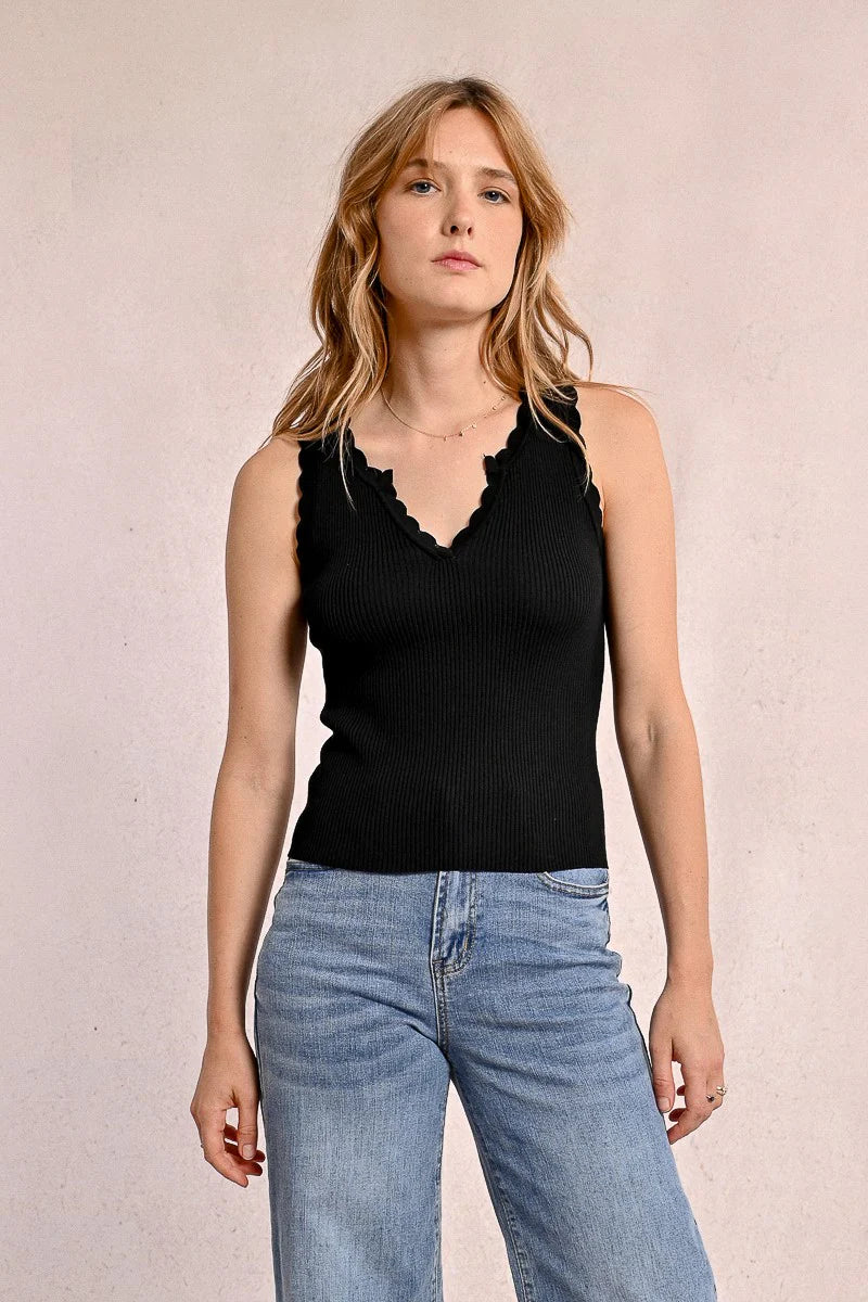 MESH TANK TOP - BLACK