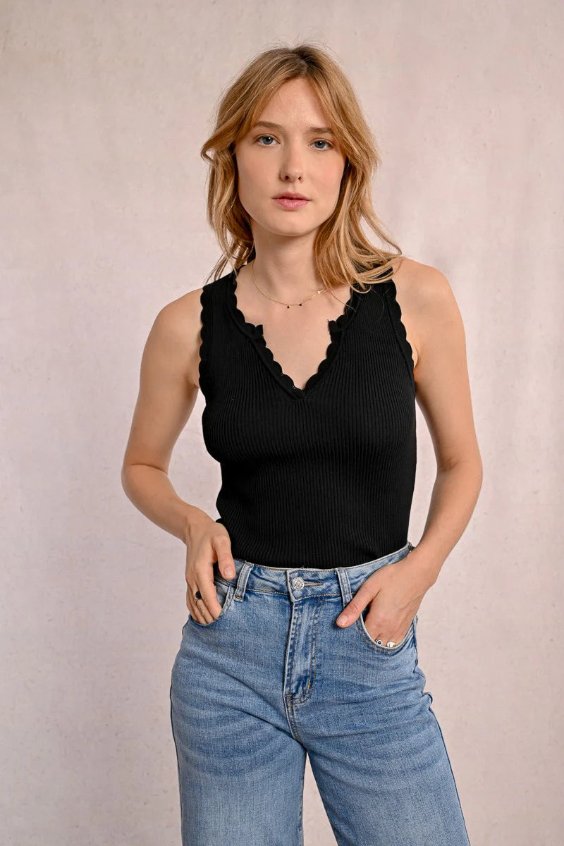 MESH TANK TOP - BLACK