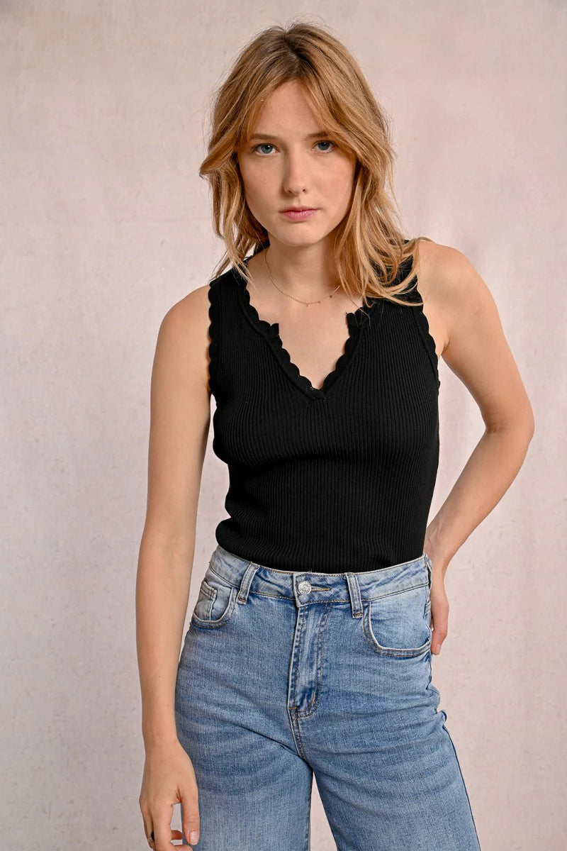 MESH TANK TOP - BLACK