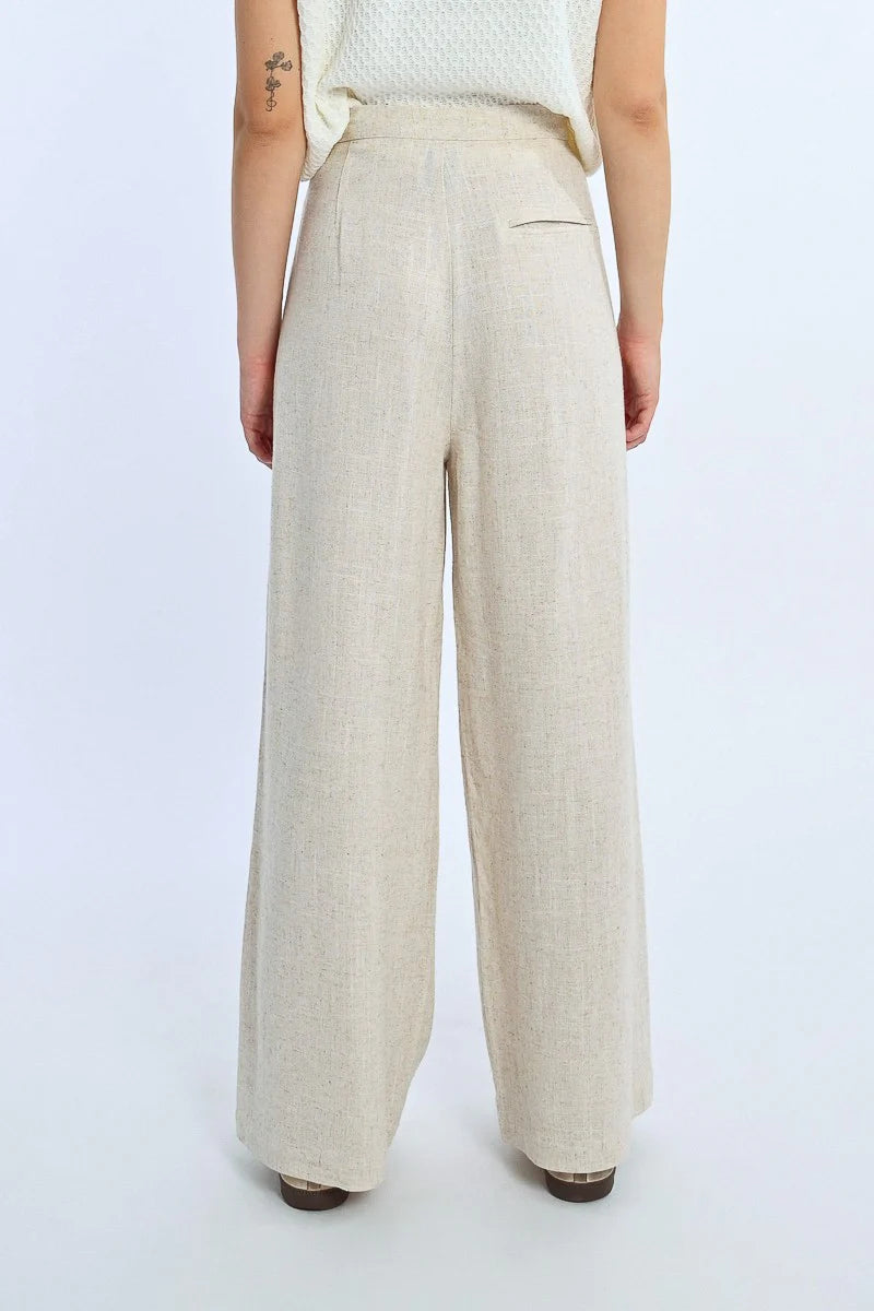 PLEATED LINEN PANTS