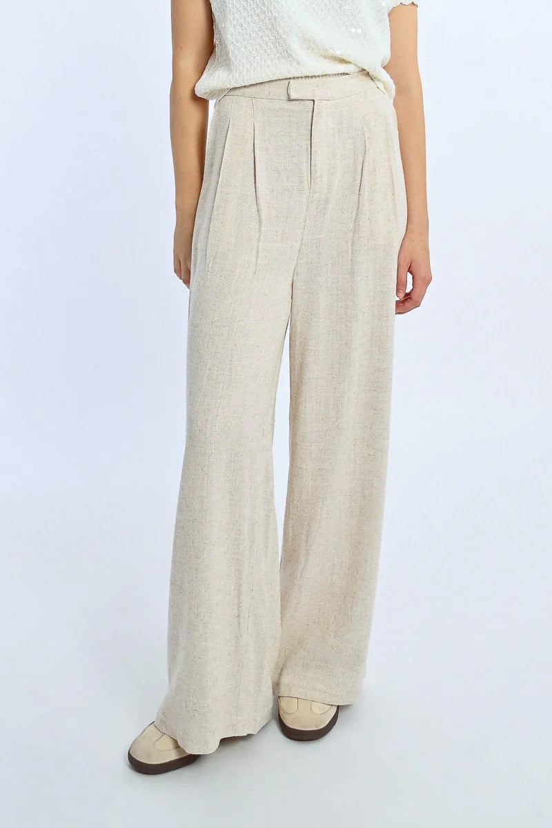 PLEATED LINEN PANTS