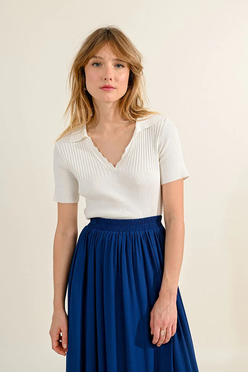 POLO SWEATER - ECRU