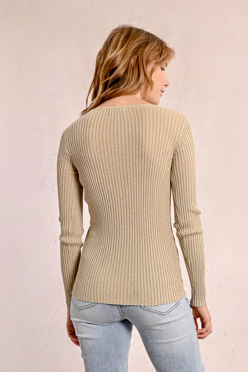 RIBBED KNIT CARDIGAN