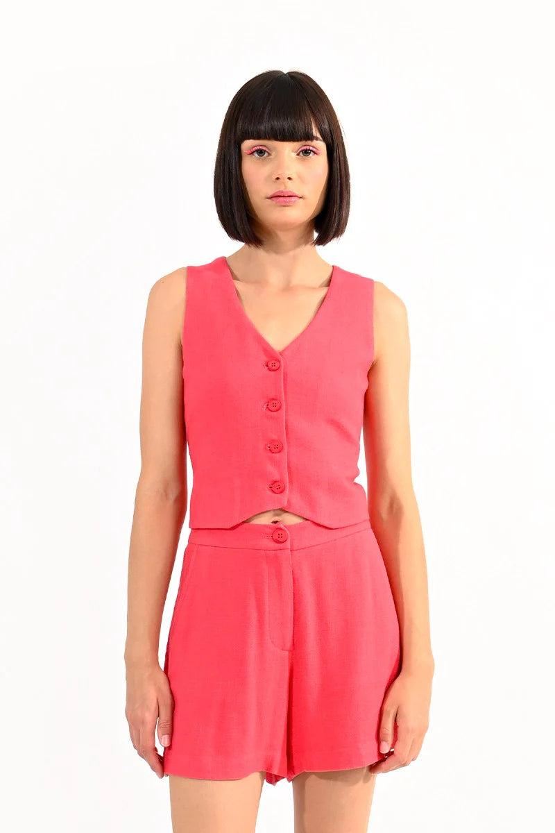 SLEEVELESS LINEN VEST