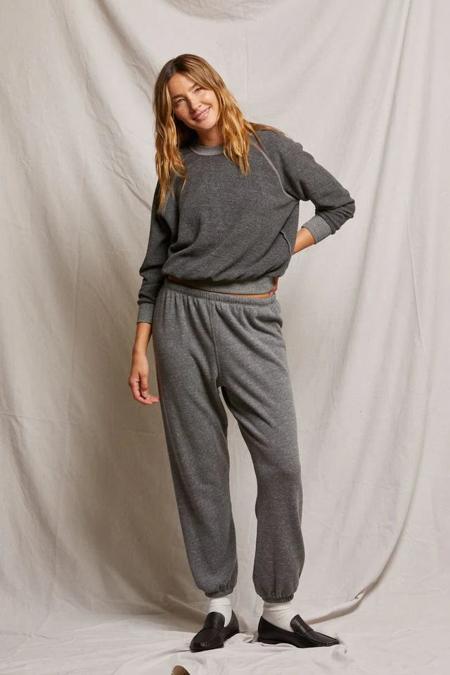 STEVIE FLEECE JOGGERS - DARK HEATHER GREY