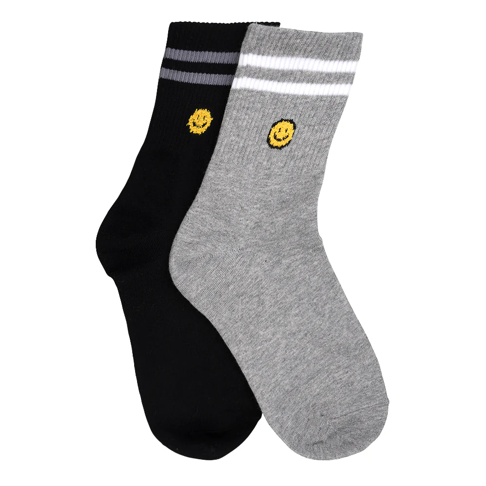 SMALL SMILEY STRIPE SOCKS (VARIOUS COLOURS)
