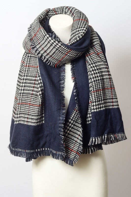 TARTAN PLAID SCARF - NAVY