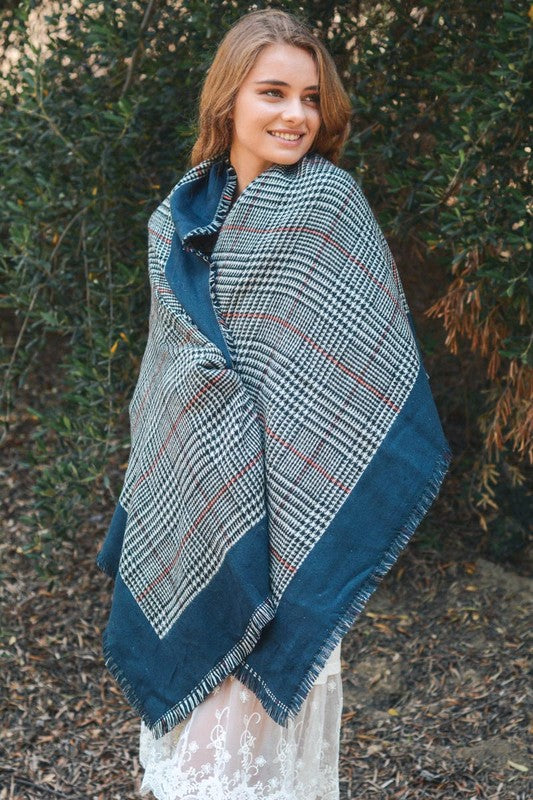 TARTAN PLAID SCARF - NAVY