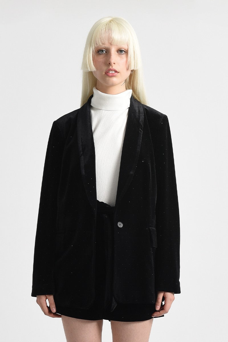 KNITTED VELVET BLAZER