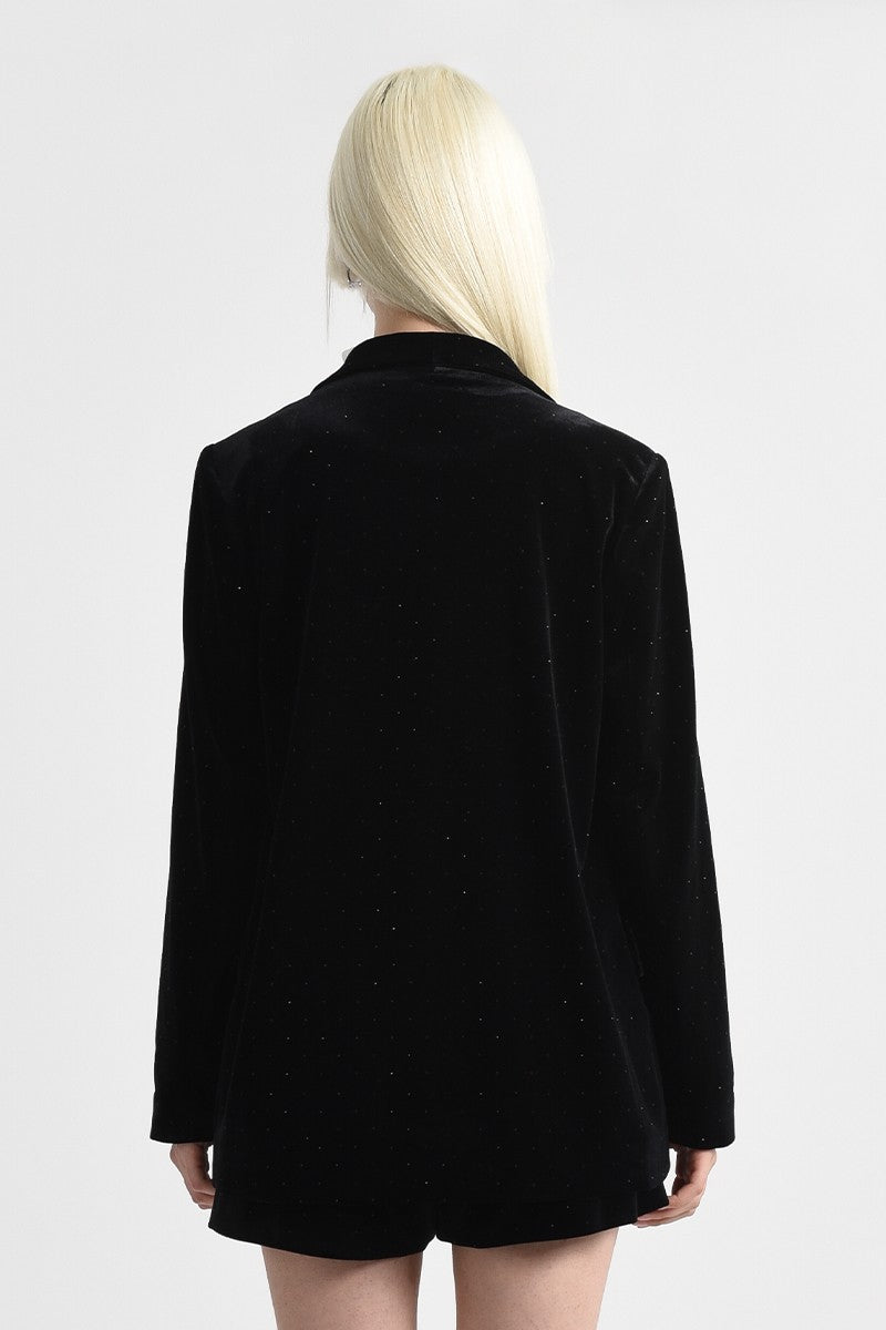 KNITTED VELVET BLAZER