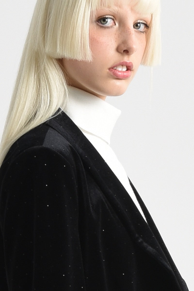KNITTED VELVET BLAZER