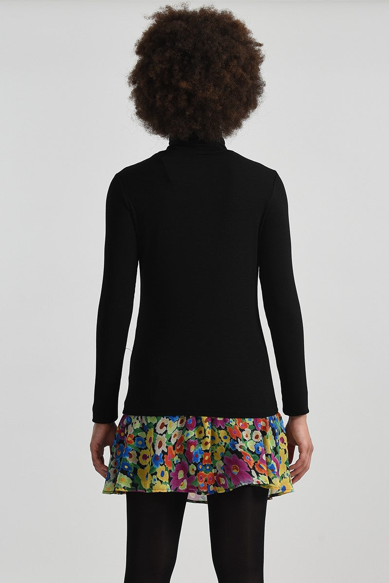 KNITTED TURTLENECK SWEATER - BLACK