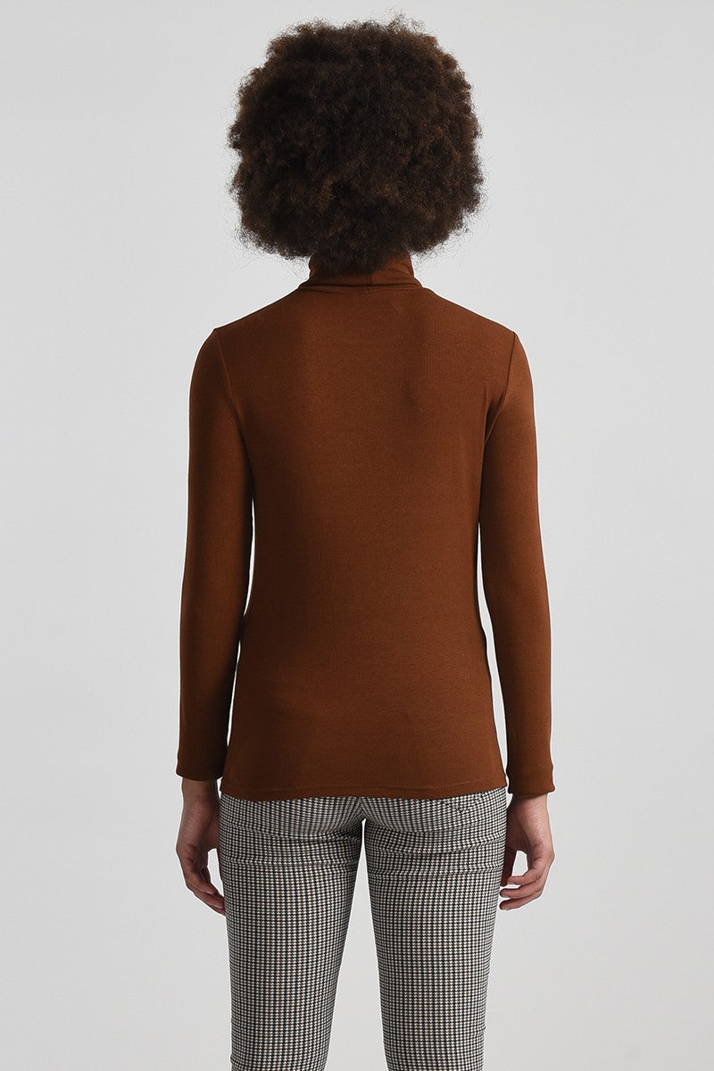 KNITTED TURTLENECK SWEATER - CAMEL