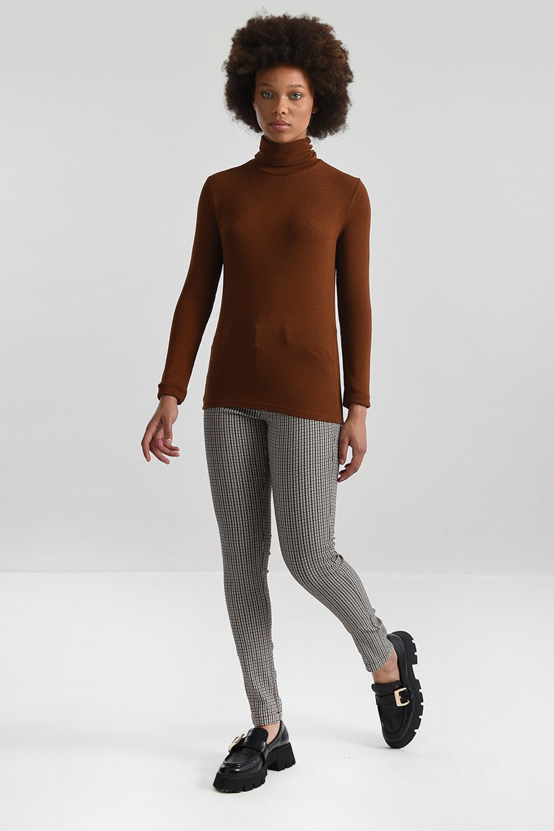 KNITTED TURTLENECK SWEATER - CAMEL