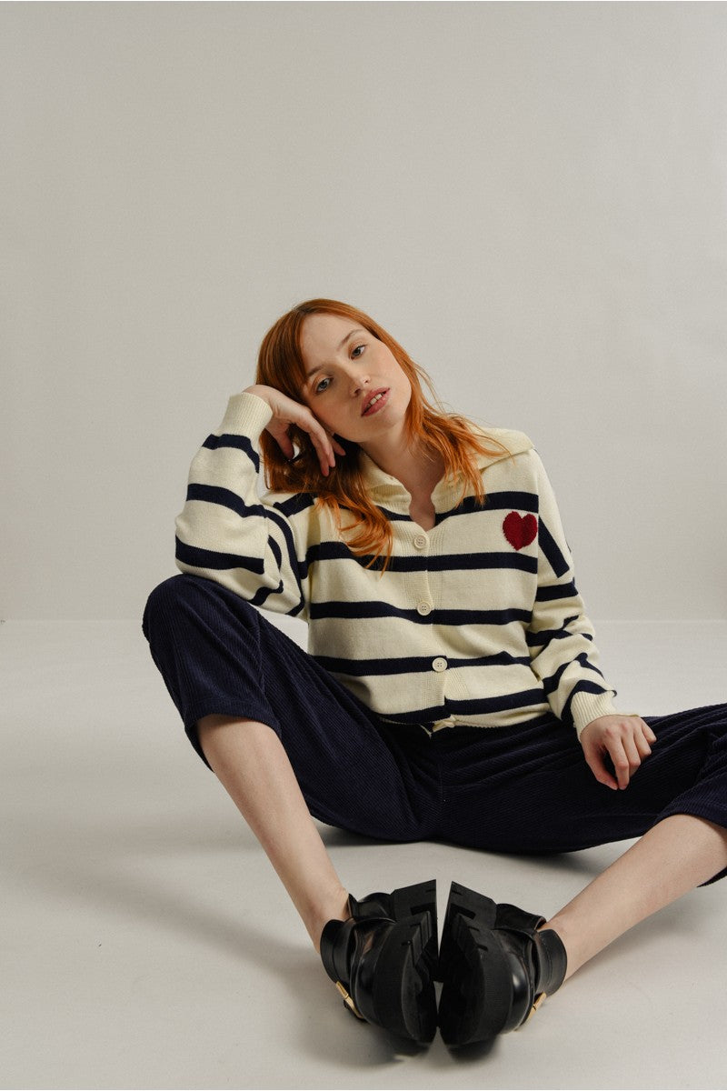 SAILOR'S BUTTONED CARDIGAN