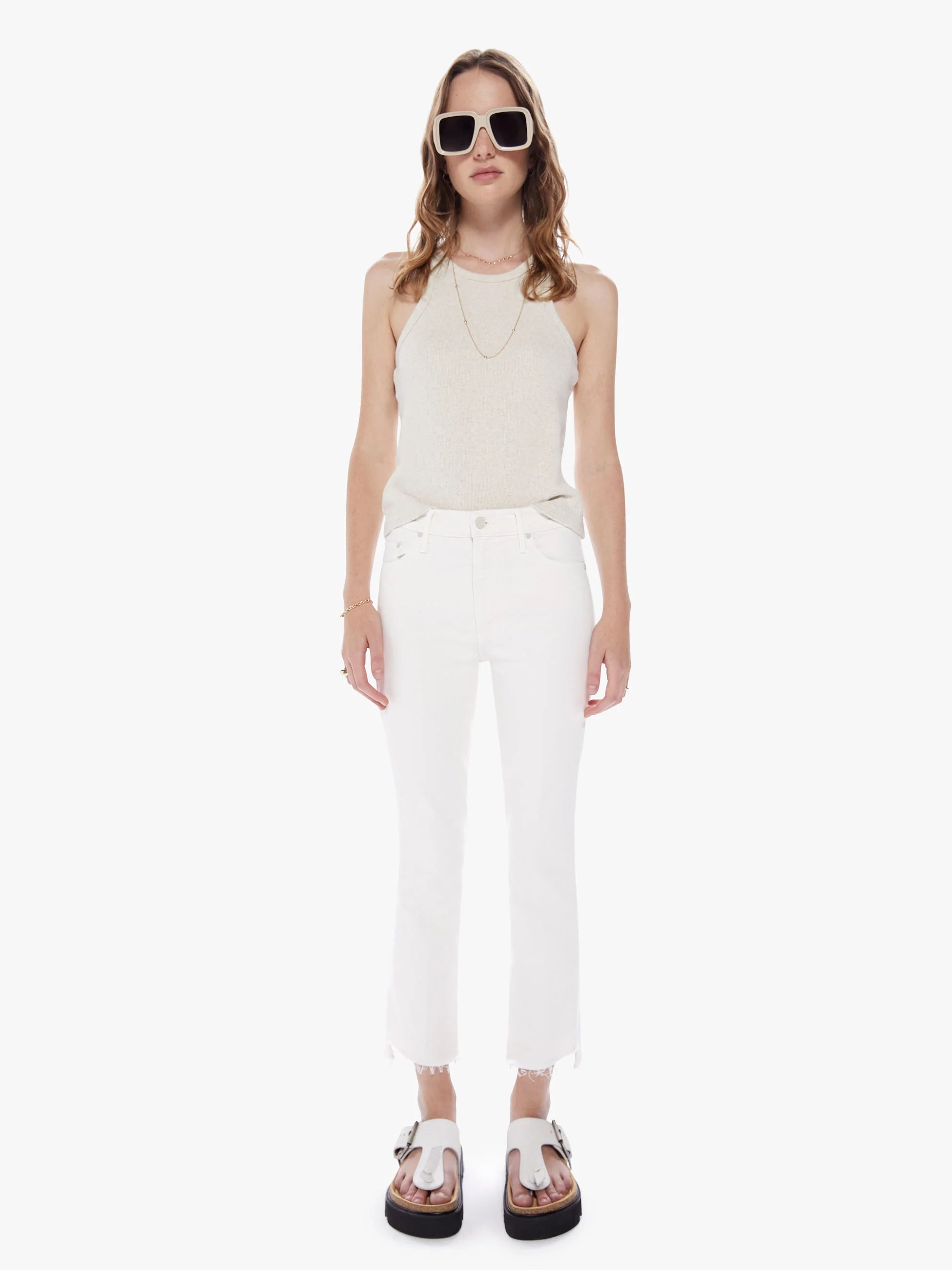 THE INSIDER CROP STEP FRAY - CREAM PUFFS
