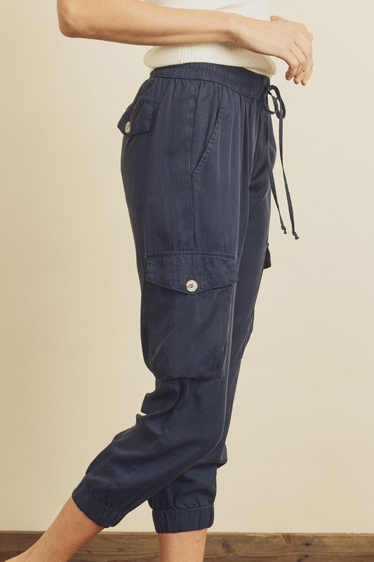 TENCEL CARGO JOGGER - NAVY