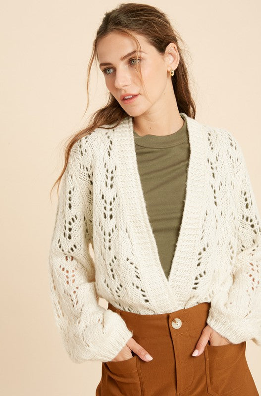 Ivory on sale crochet cardigan