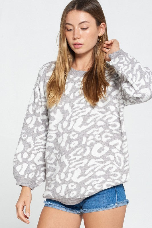 ANIMAL PRINT SWEATER