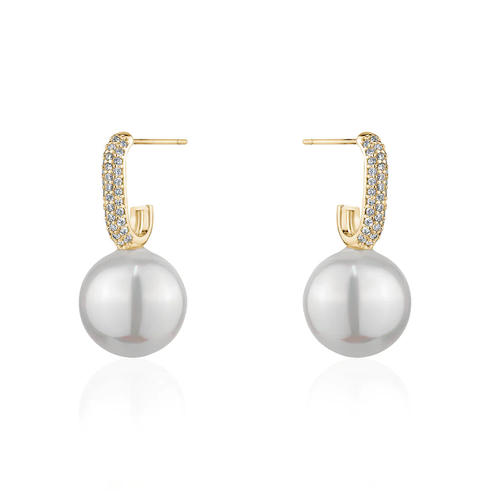 PEARL PAVE CRYSTAL EARRINGS