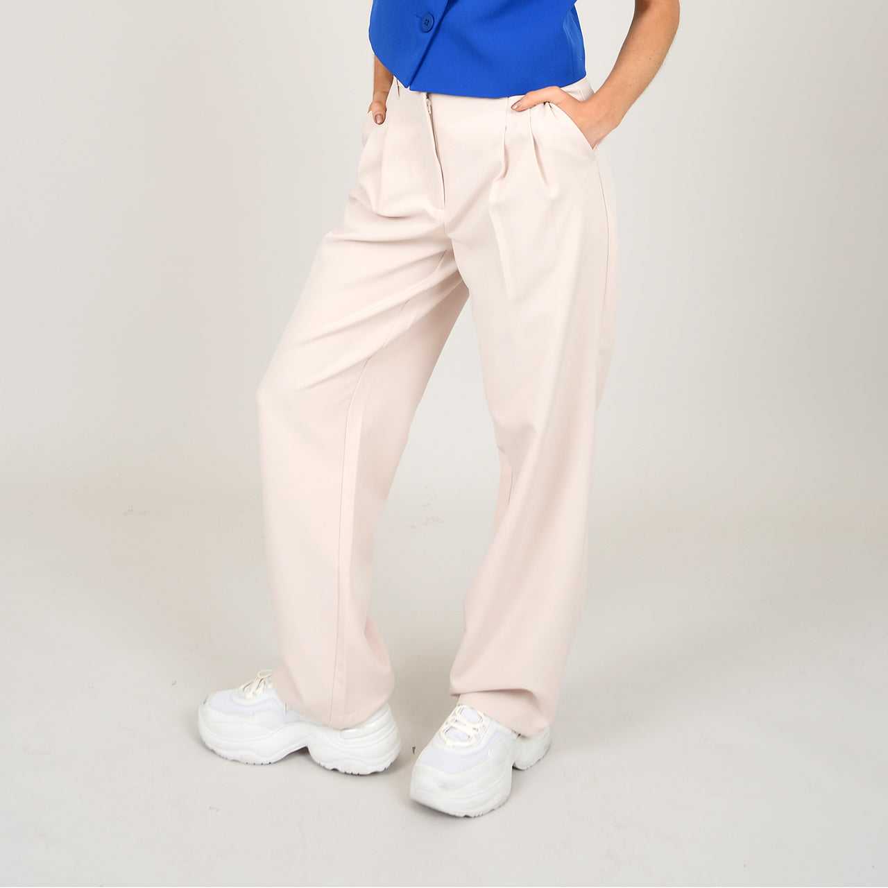 BRYNN PLEATED PANT - BONE