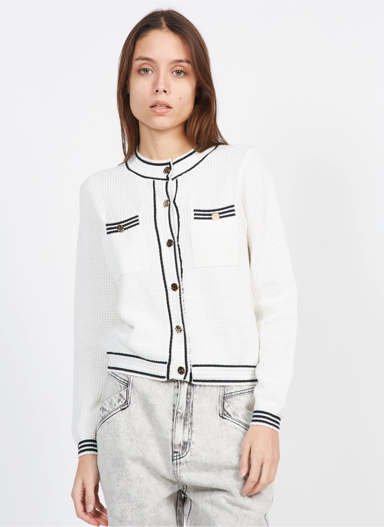 GODARD CARDIGAN - BLANC CASSE