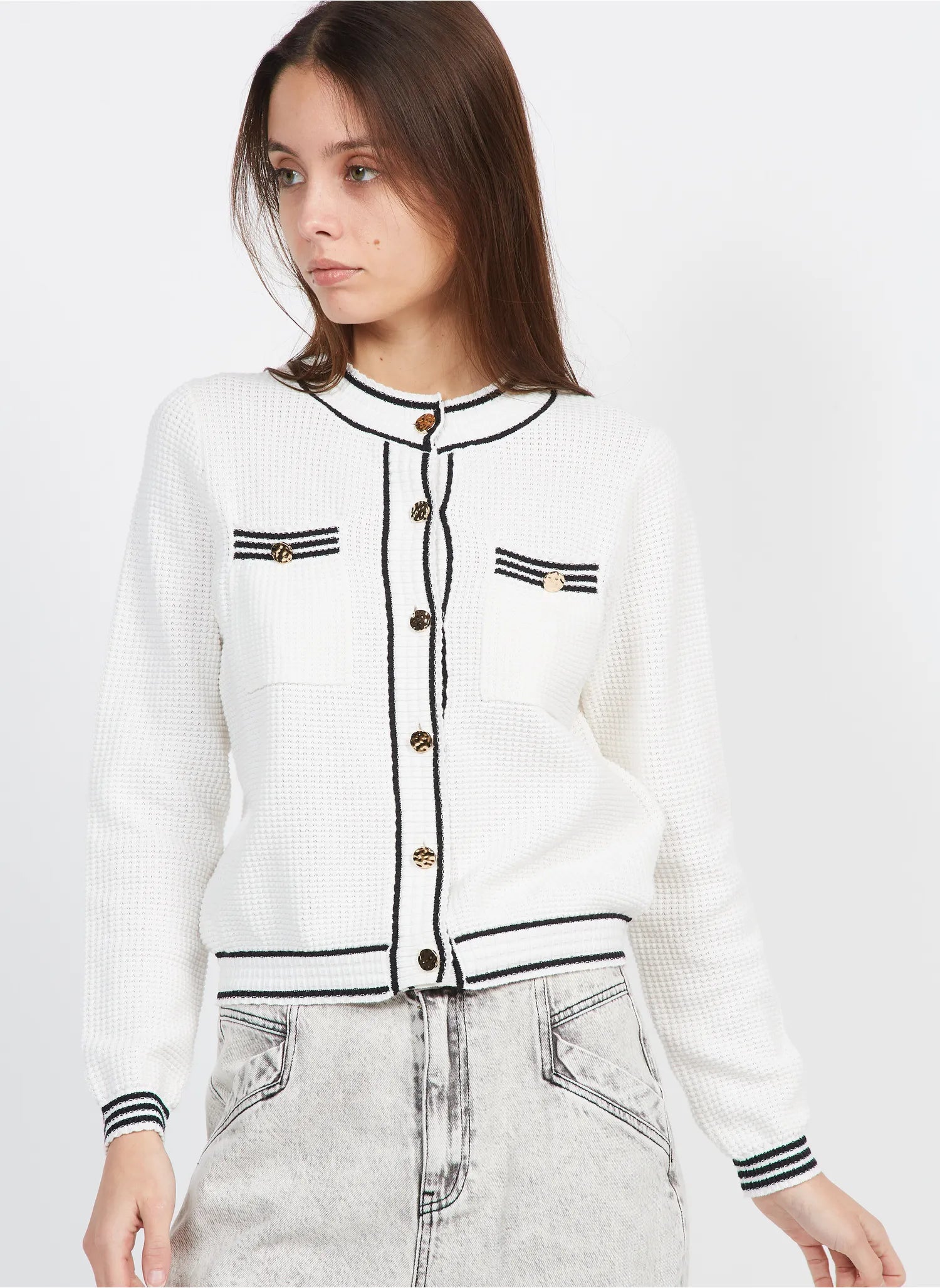 GODARD CARDIGAN - BLANC CASSE
