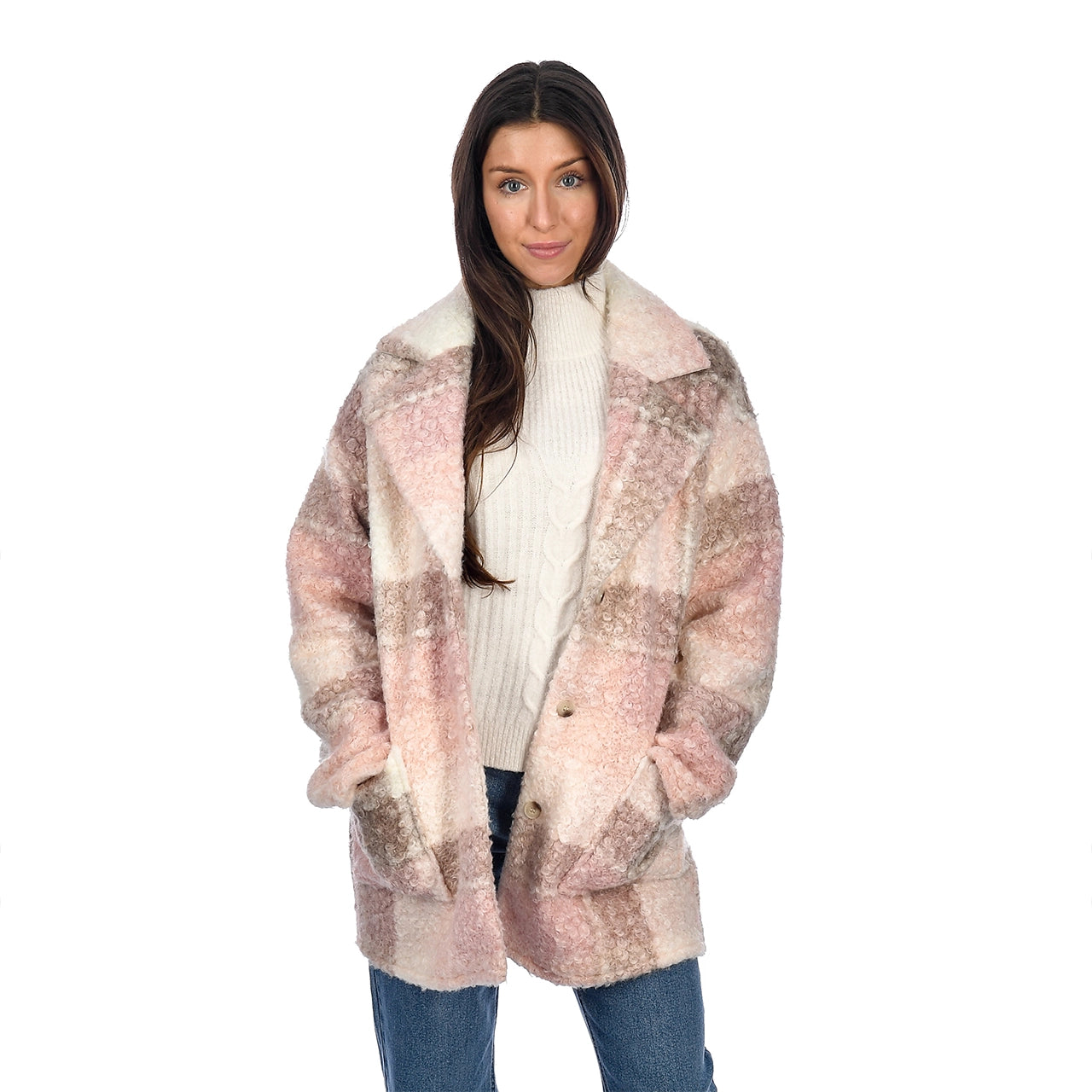 CALLIE BOUCLE PLAID JACKET