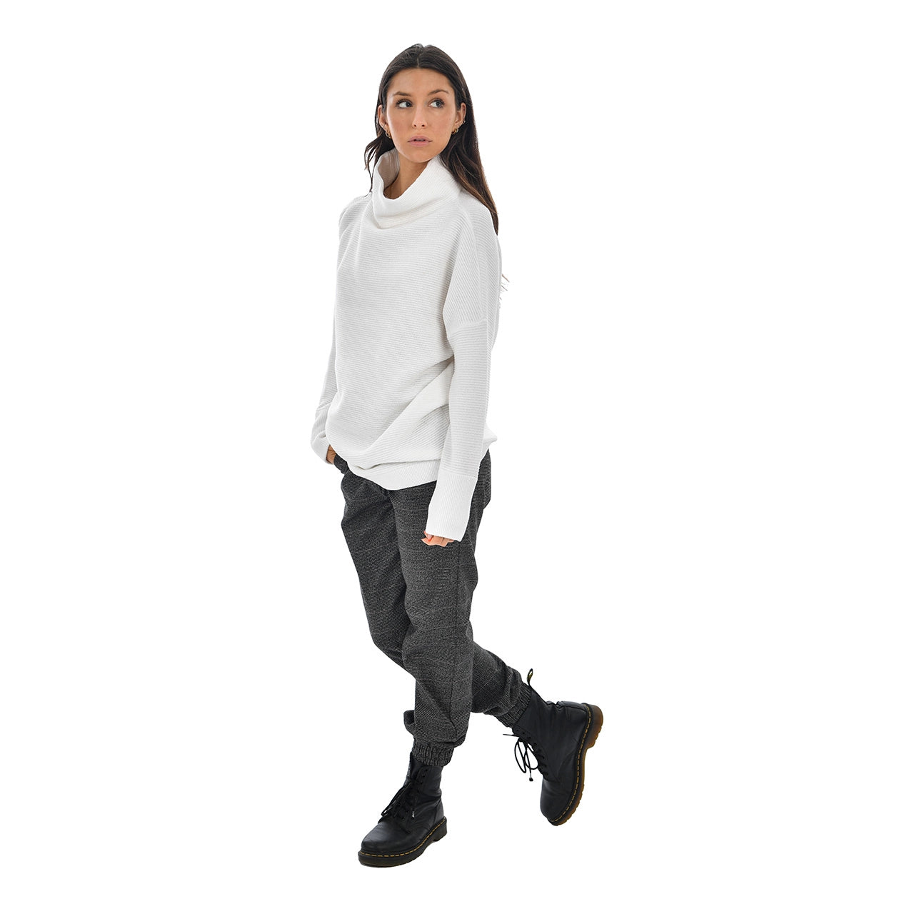 NANCY OTTOMAN MOCKNECK SWEATER - WINTER WHITE