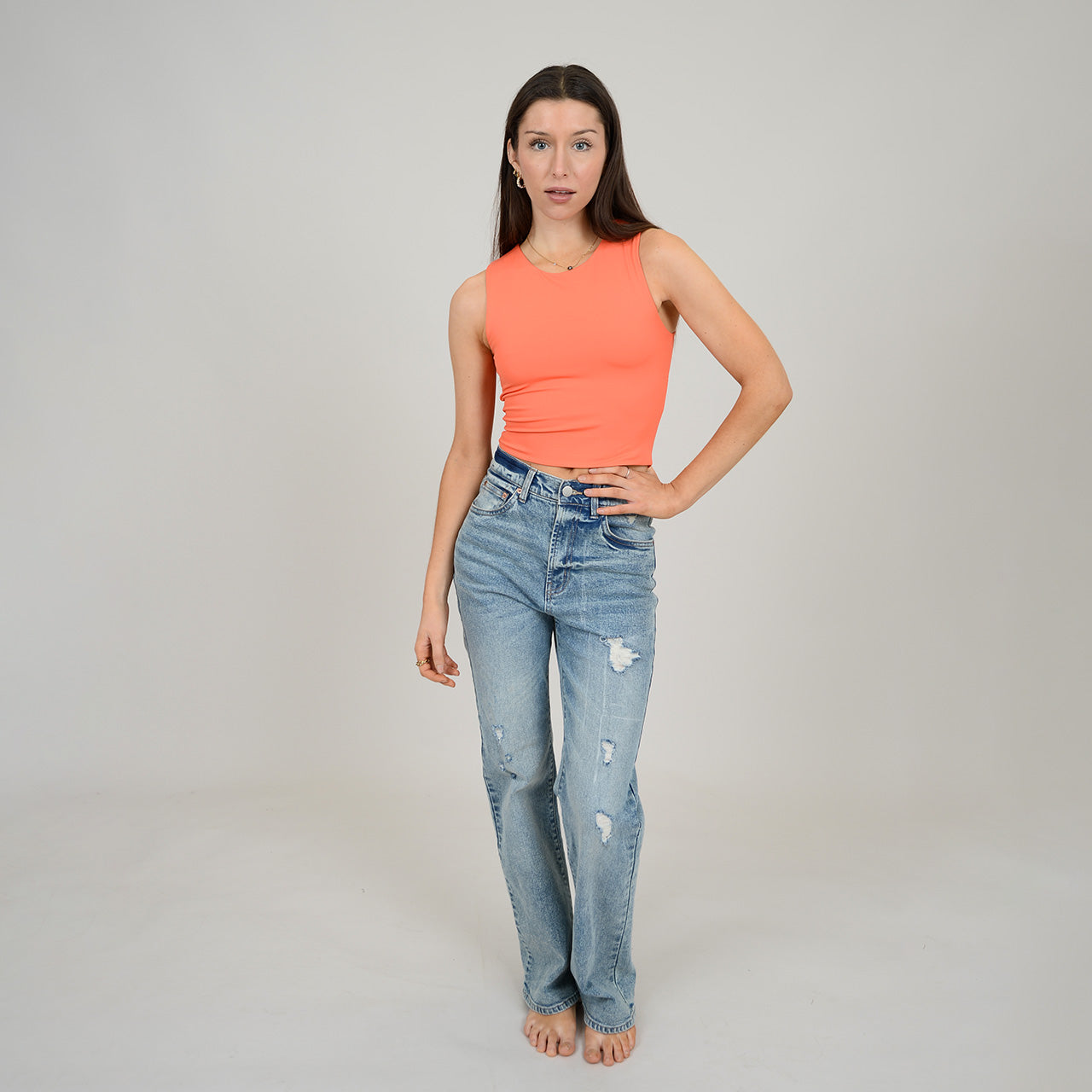 ROXANNA CREW TOP (SECOND SKIN) - POPPY