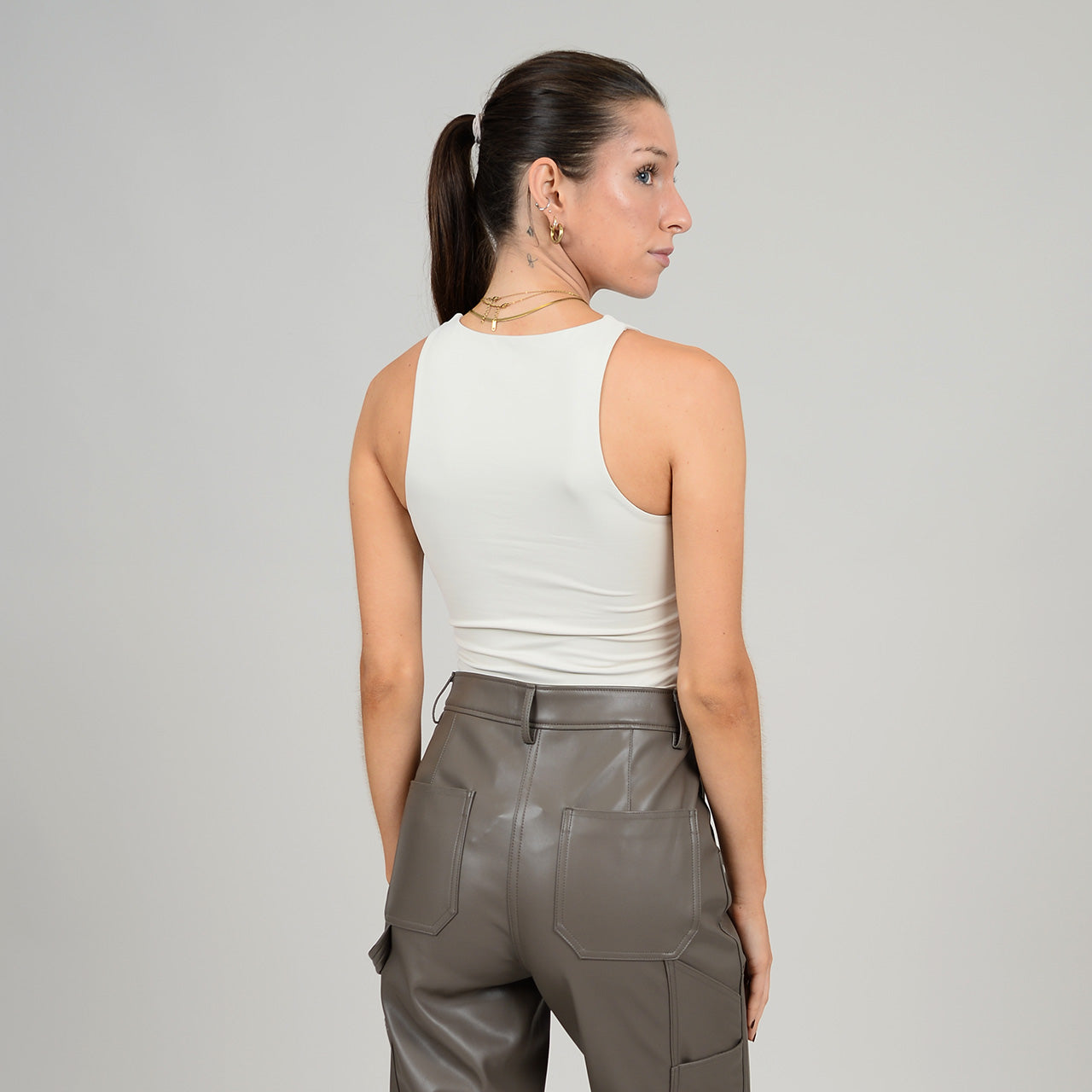 ROXANNA CREWNECK BODYSUIT (SECOND SKIN) - CHAMPAGNE