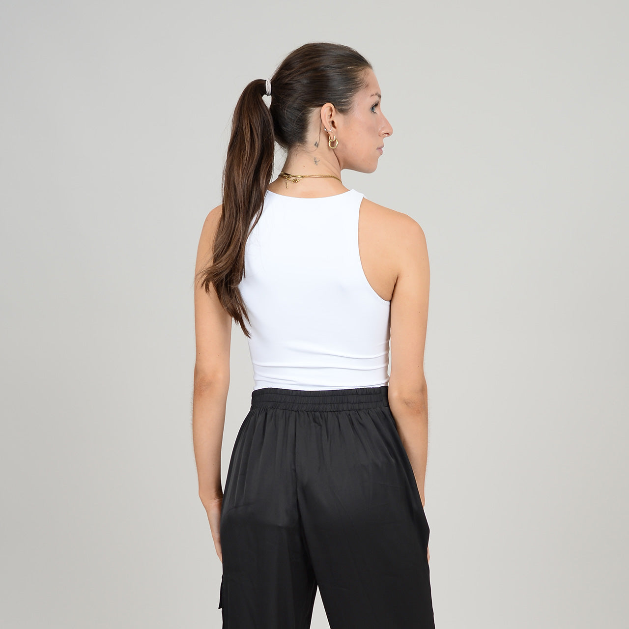 ROXANNA CREWNECK BODYSUIT (SECOND SKIN) - WHITE