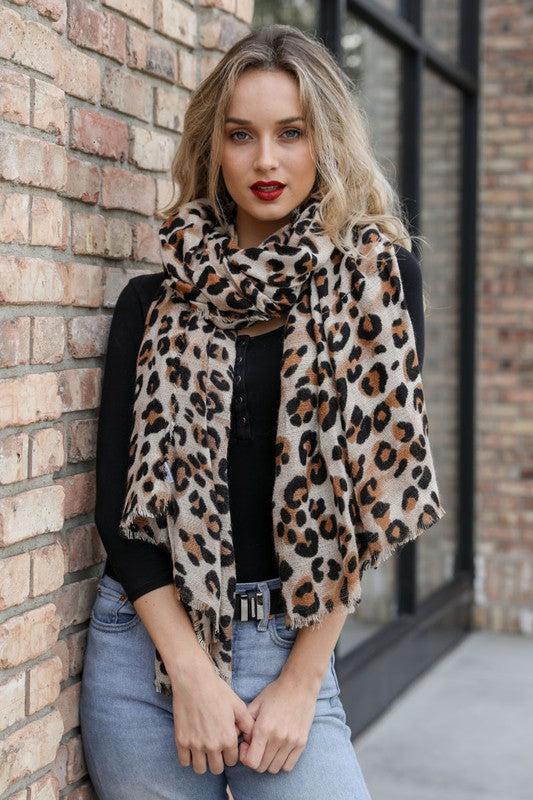 LEOPARD PRINT SCARF White Cherry Boutique